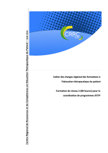 Travail préparatoire Cahier des charges formation ETP - CRRC-ETP