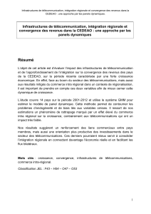 Infrastructures de télécommunication, intégration régionale et
