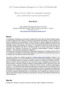 Résumé sur : que fait-on de l`impact du changement climatique sur