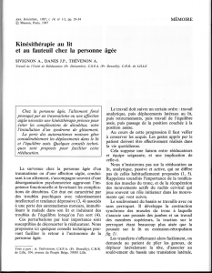 Kinésithérapie au lit et au fauteuil chez la personne âgée