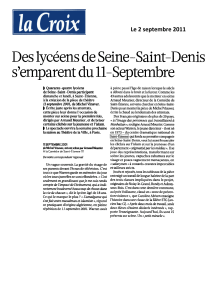 Des lycéens de Seine-Saint-Denis s`emparent du 11