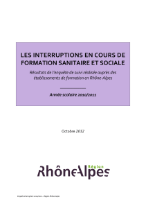 ENQUETE INTERRUPTION 2010-2011 - Resultats