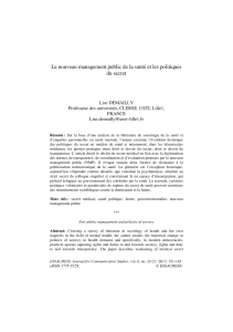 Le nouveau management public de la santé et les