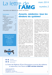 La lettre de l`AMG - Association des Médecins du canton de Genève