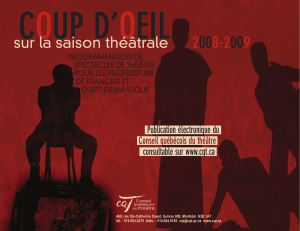 sur la saison théâtrale - le Conseil québécois du théâtre
