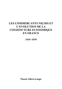 les commercants niçois et l`evolution de la conjoncture economique