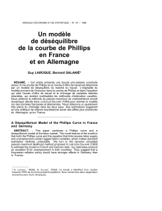 Un mod`ele de d´es´equilibre de la courbe de Phillips en France et