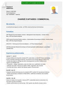 Recrutement CV CHARGÉ D™AFFAIRES / COMMERCIAL