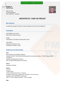 Recrutement CV ARCHITECTE / CHEF DE PROJET