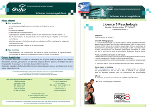 Licence 3 Psychologie - SUFP