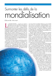 Surmonter les défis de la mondialisation