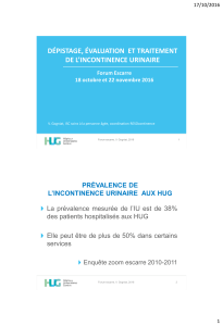 Dépistage, évaluation et traitement de l`incontinence urinaire