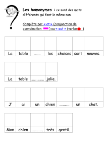 Les homonymes : ce sont des mots différents qui font le