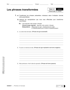 1.3 Les phrases transform&eacute;es