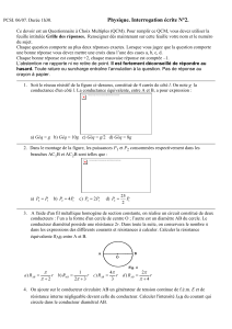 PCSI. 06/07. Durée 1h30. Physique. Interrogation écrite N°2.