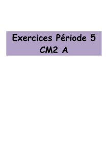 Exercices Période 5 CM2 A Semaine 1 : Conserver les aliments (1
