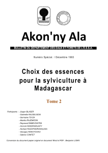 Akon`ny Ala BULLETIN DU DEPARTEMENT DES EAUX ET