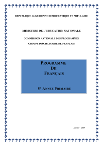 Programme de Français – 5 AP