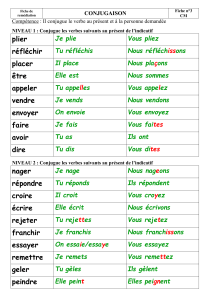 NIVEAU 1 : Conjugue les verbes suivants au présent de l`indicatif