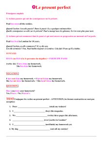 present perfect - Cours et exercices