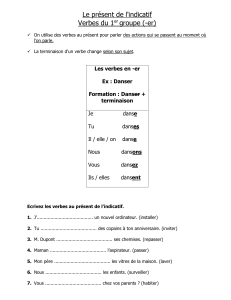 Le présent de l`indicatif