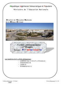 République Algérienne Démocratique et Populaire Ministère de l`E