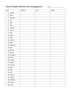 Passé Simple-Révision de conjugaisons nom: verbe il/elle/on nous