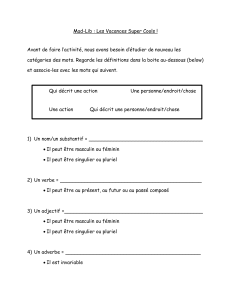 Mad-Lib : Les Vacances Super Cools