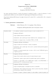 Classe 1^A Programmazione iniziale di FRANCESE a.a. 2013/2014