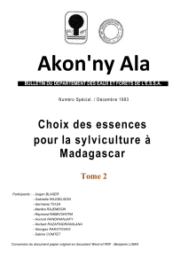 Akon`ny Ala - Documents pour le développement durable de l