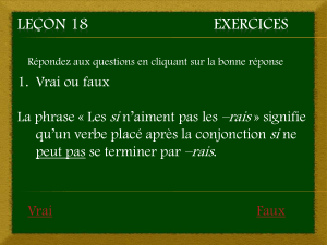 Leçon 18 exercices