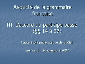 Aspects de la grammaire française