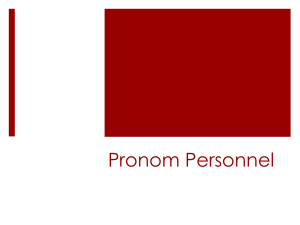 Pronom Personnel