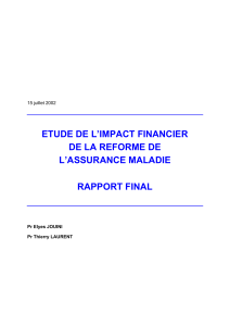 Etude de l`impact financier de l`assurance maladie