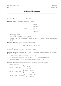 Calculs d`intégrales 1 Utilisation de la définition