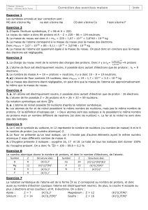 Correction des exercices maison Exercice 1 Exercice 2 Exercice 3