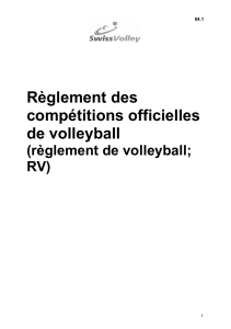 Règlement des compétitions officielles de volleyball