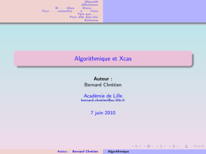 Algorithmique et Xcas
