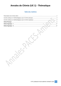 Annales de chimie thematique 1 - Annales PACES Amiens - E