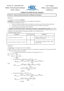 Corrigé Economie Générale et Statistique SGC