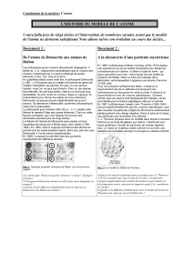 L`HISTOIRE DU MODELE DE L`ATOME Il aura fallu près de vingt