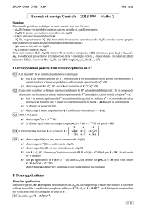Énoncé et corrigé Centrale - 2013 MP - Maths 2