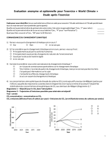 Evaluation anonyme et optionnelle pour l`exercice « World Climate