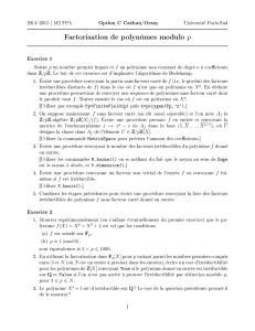 Factorisation de polynômes modulo p
