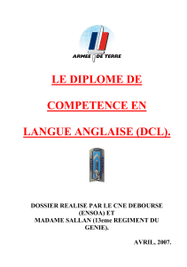 LE DIPLOME DE COMPETENCE EN LANGUE ANGLAISE (DCL).