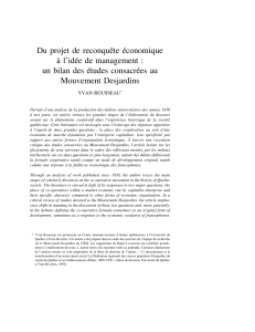 un bilan des études consacrées au Mouvement Desjardins