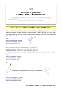 4G2 Triangles et parallèles CORRECTIONS ET REMEDIATIONS