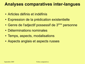 Analyses comparatives inter