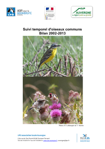 Suivi temporel d`oiseaux communs Bilan 2002-2013