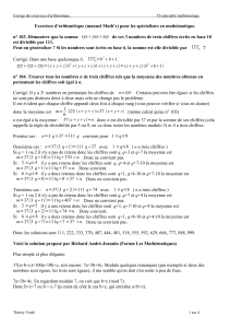 Exercices d`arithmétique (manuel Math`x)